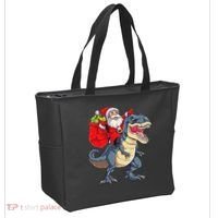 Dinosaur T Rex Christmas Santa Xmas Squad Tote Bag thumb 2