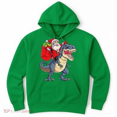 Dinosaur T Rex Christmas Santa Xmas Squad Hoodie