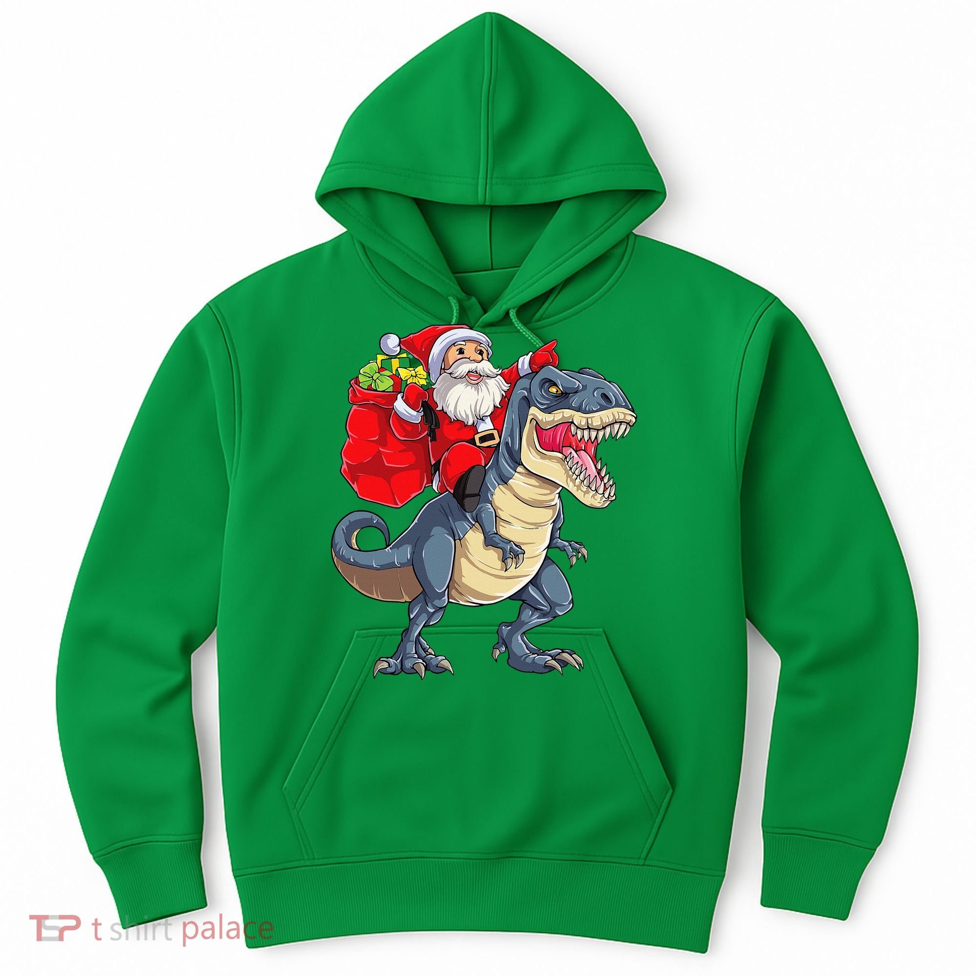 Dinosaur T Rex Christmas Santa Xmas Squad Hoodie