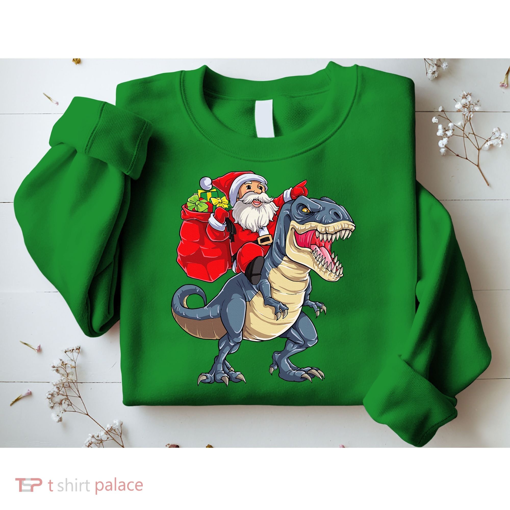 Dinosaur T Rex Christmas Santa Xmas Squad Sweatshirt