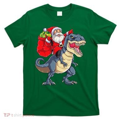Dinosaur T Rex Christmas Santa Xmas Squad T-Shirt