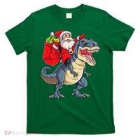 Dinosaur T Rex Christmas Santa Xmas Squad T-Shirt thumb 0