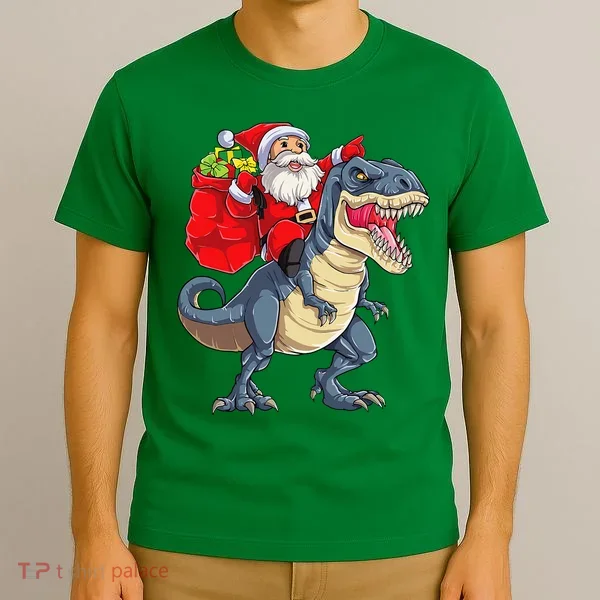 Dinosaur T Rex Christmas Santa Xmas Squad T-Shirt