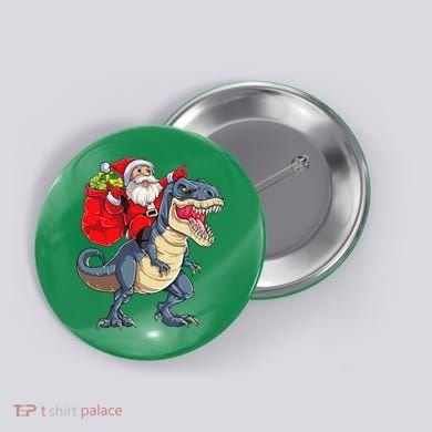 Dinosaur T Rex Christmas Santa Xmas Squad Button