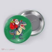 Dinosaur T Rex Christmas Santa Xmas Squad Button thumb 0