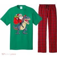 Dinosaur T Rex Christmas Santa Xmas Squad Pajama Set thumb 0
