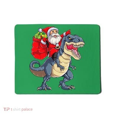 Dinosaur T Rex Christmas Santa Xmas Squad Mousepad