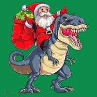 Dinosaur T Rex Christmas Santa Xmas Squad Baby Bodysuit thumb 2