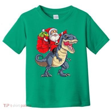 Dinosaur T Rex Christmas Santa Xmas Squad Toddler T-Shirt