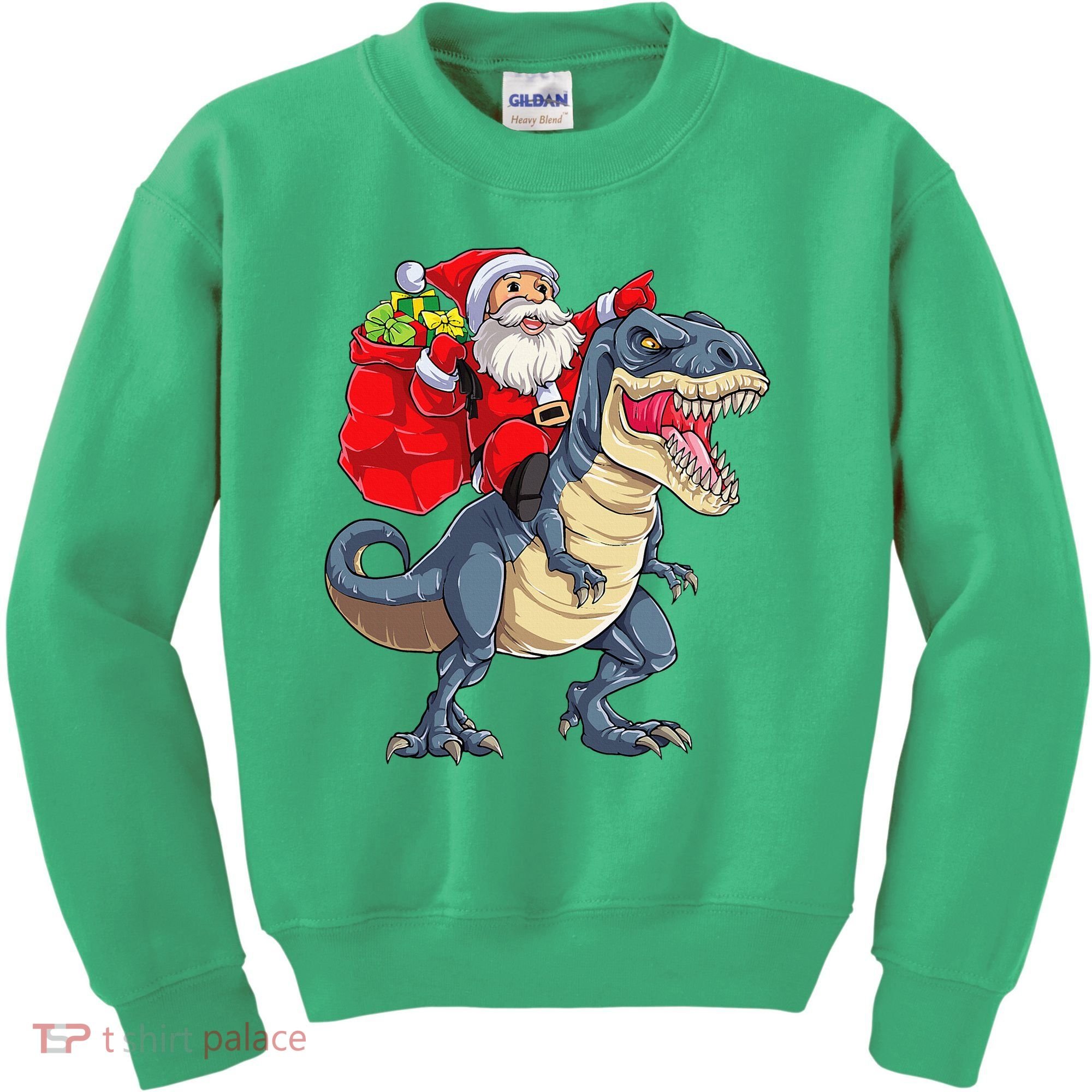 Dinosaur T Rex Christmas Santa Xmas Squad Kids Sweatshirt