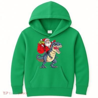 Dinosaur T Rex Christmas Santa Xmas Squad Kids Hoodie