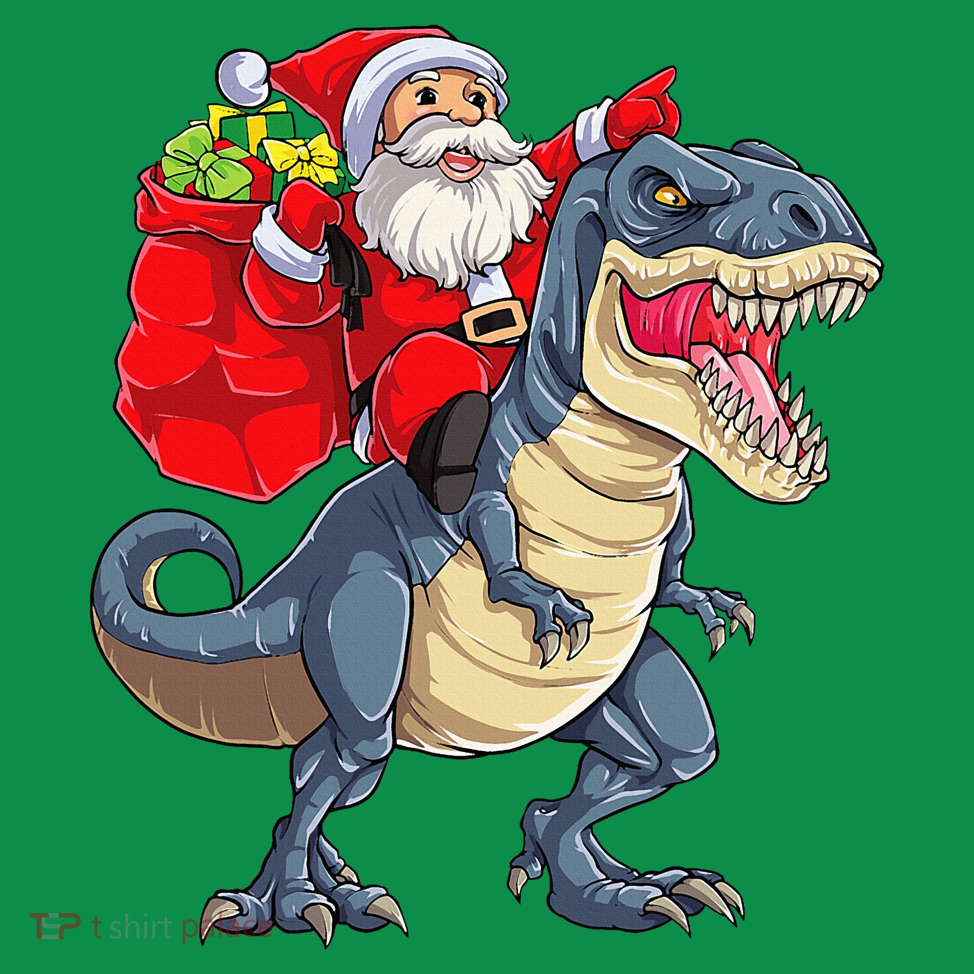 Dinosaur T Rex Christmas Santa Xmas Squad Kids Hoodie