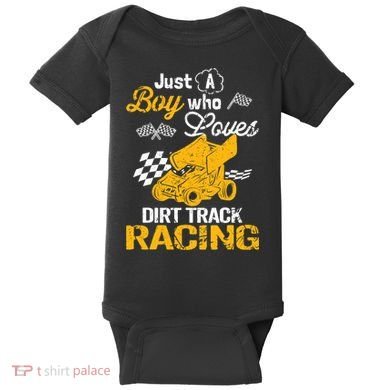 Dirt Track Racing Boy Baby Bodysuit