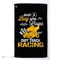 Dirt Track Racing Boy Golf Towel thumb 0