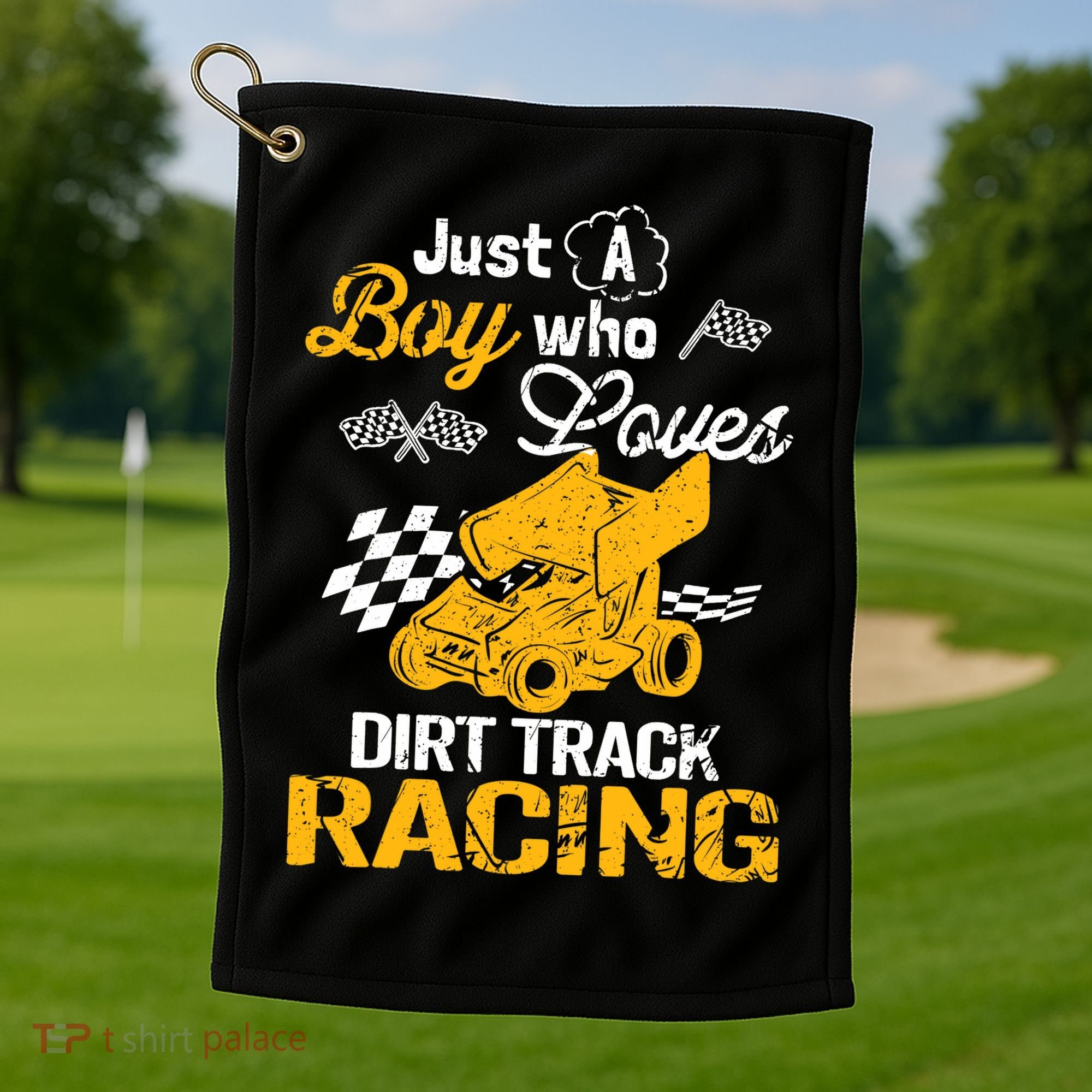 Dirt Track Racing Boy Golf Towel