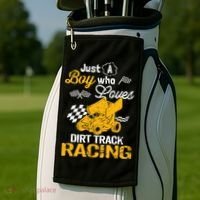 Dirt Track Racing Boy Golf Towel thumb 2