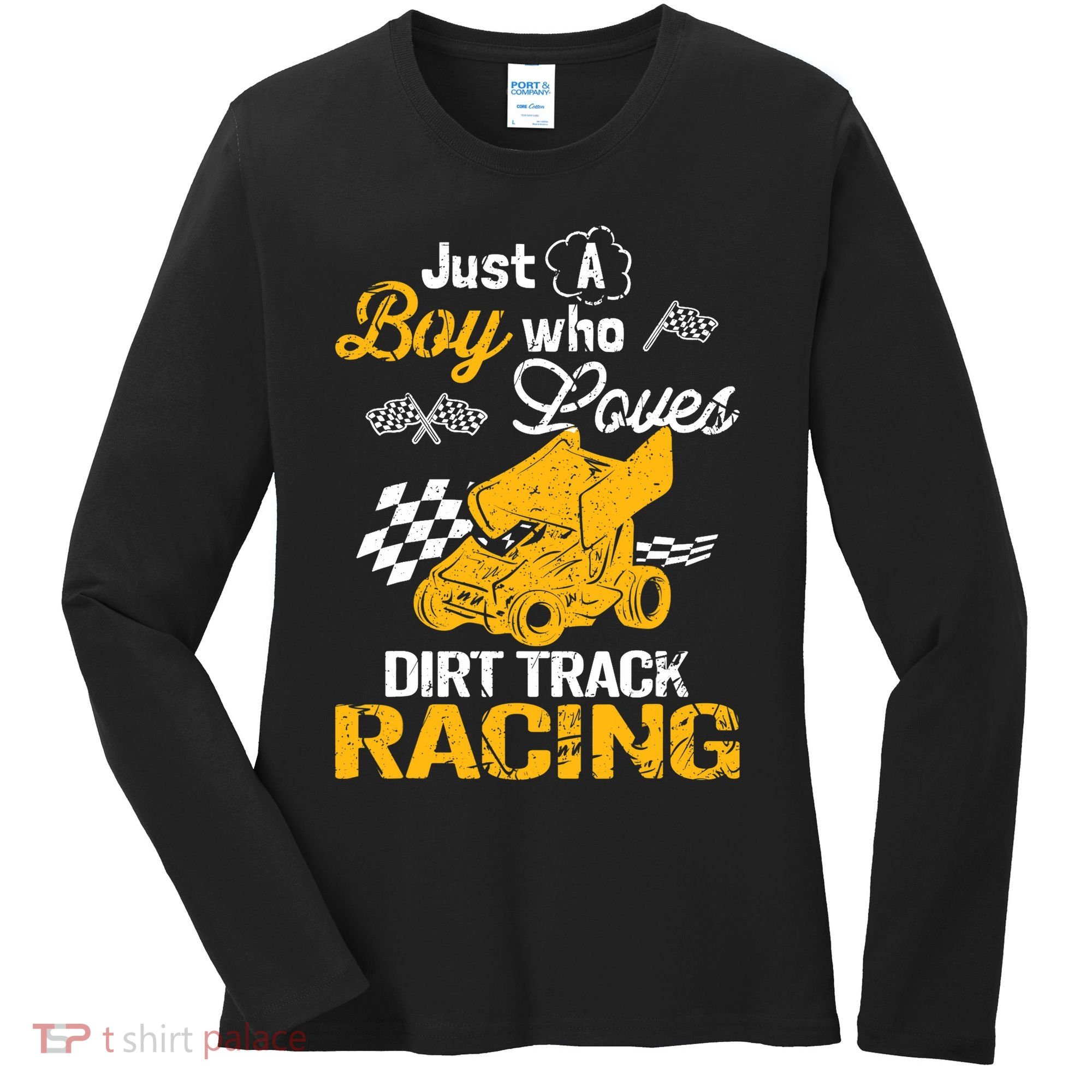 Dirt Track Racing Boy Women's Long Sleeve Shirt