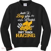 Dirt Track Racing Boy Kids Sweatshirt thumb 0