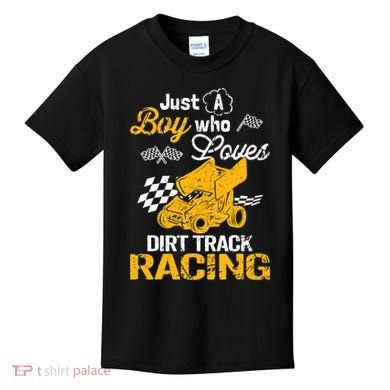 Dirt Track Racing Boy Kids T-Shirt