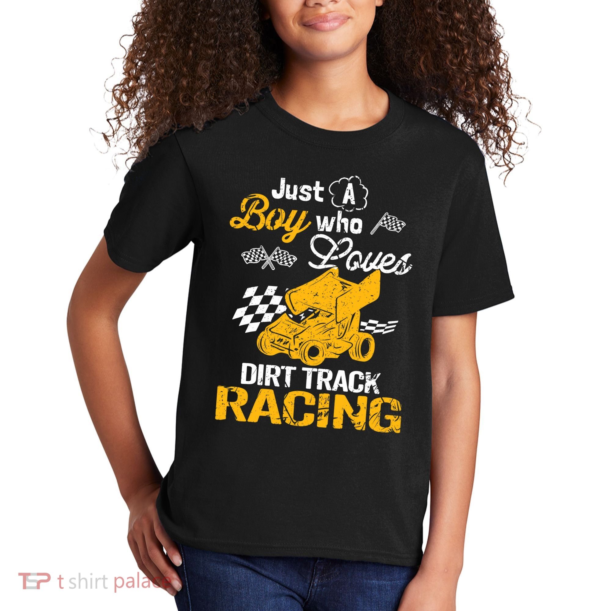 Dirt Track Racing Boy Kids T-Shirt