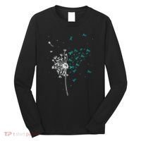 Dandelion Teal Ribbon Cool Ovarian Cancer Awareness Gifts Long Sleeve Shirt thumb 0