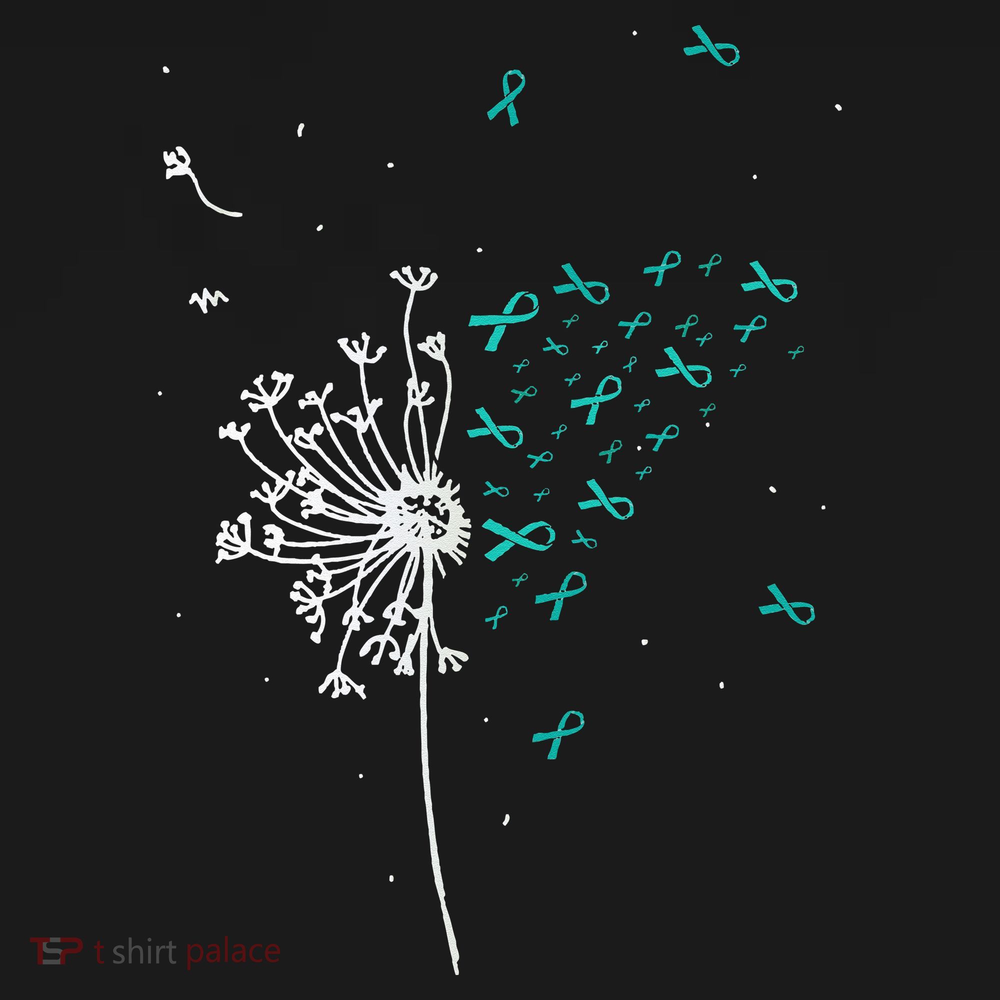 Dandelion Teal Ribbon Cool Ovarian Cancer Awareness Gifts Long Sleeve Shirt