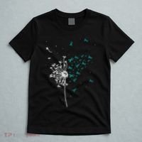 Dandelion Teal Ribbon Cool Ovarian Cancer Awareness Gifts T-Shirt thumb 5