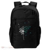 Dandelion Teal Ribbon Cool Ovarian Cancer Awareness Gifts Backpack thumb 0