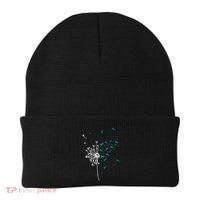 Dandelion Teal Ribbon Cool Ovarian Cancer Awareness Gifts Beanie thumb 0