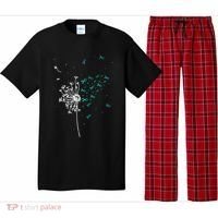 Dandelion Teal Ribbon Cool Ovarian Cancer Awareness Gifts Pajama Set thumb 0