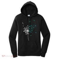 Dandelion Teal Ribbon Cool Ovarian Cancer Awareness Gifts Women's Hoodie thumb 0