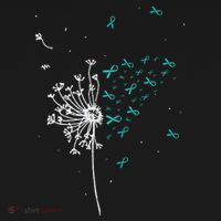 Dandelion Teal Ribbon Cool Ovarian Cancer Awareness Gifts Women's Hoodie thumb 2