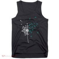 Dandelion Teal Ribbon Cool Ovarian Cancer Awareness Gifts Tank Top thumb 0