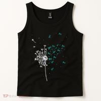 Dandelion Teal Ribbon Cool Ovarian Cancer Awareness Gifts Tank Top thumb 2