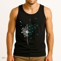 Dandelion Teal Ribbon Cool Ovarian Cancer Awareness Gifts Tank Top thumb 3