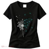 Dandelion Teal Ribbon Cool Ovarian Cancer Awareness Gifts Women's T-Shirt thumb 0