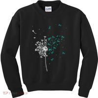 Dandelion Teal Ribbon Cool Ovarian Cancer Awareness Gifts Kids Sweatshirt thumb 0