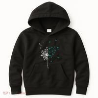Dandelion Teal Ribbon Cool Ovarian Cancer Awareness Gifts Kids Hoodie thumb 0