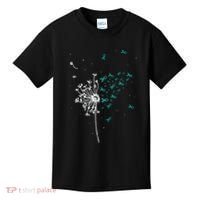 Dandelion Teal Ribbon Cool Ovarian Cancer Awareness Gifts Kids T-Shirt thumb 0