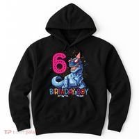 Dinosaur T Rex 6 Year Old Boy Funny 6th Birthday Gifts Hoodie thumb 0
