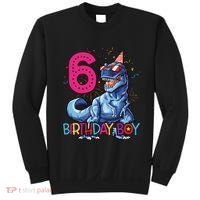 Dinosaur T Rex 6 Year Old Boy Funny 6th Birthday Gifts Sweatshirt thumb 0
