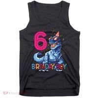 Dinosaur T Rex 6 Year Old Boy Funny 6th Birthday Gifts Tank Top thumb 0