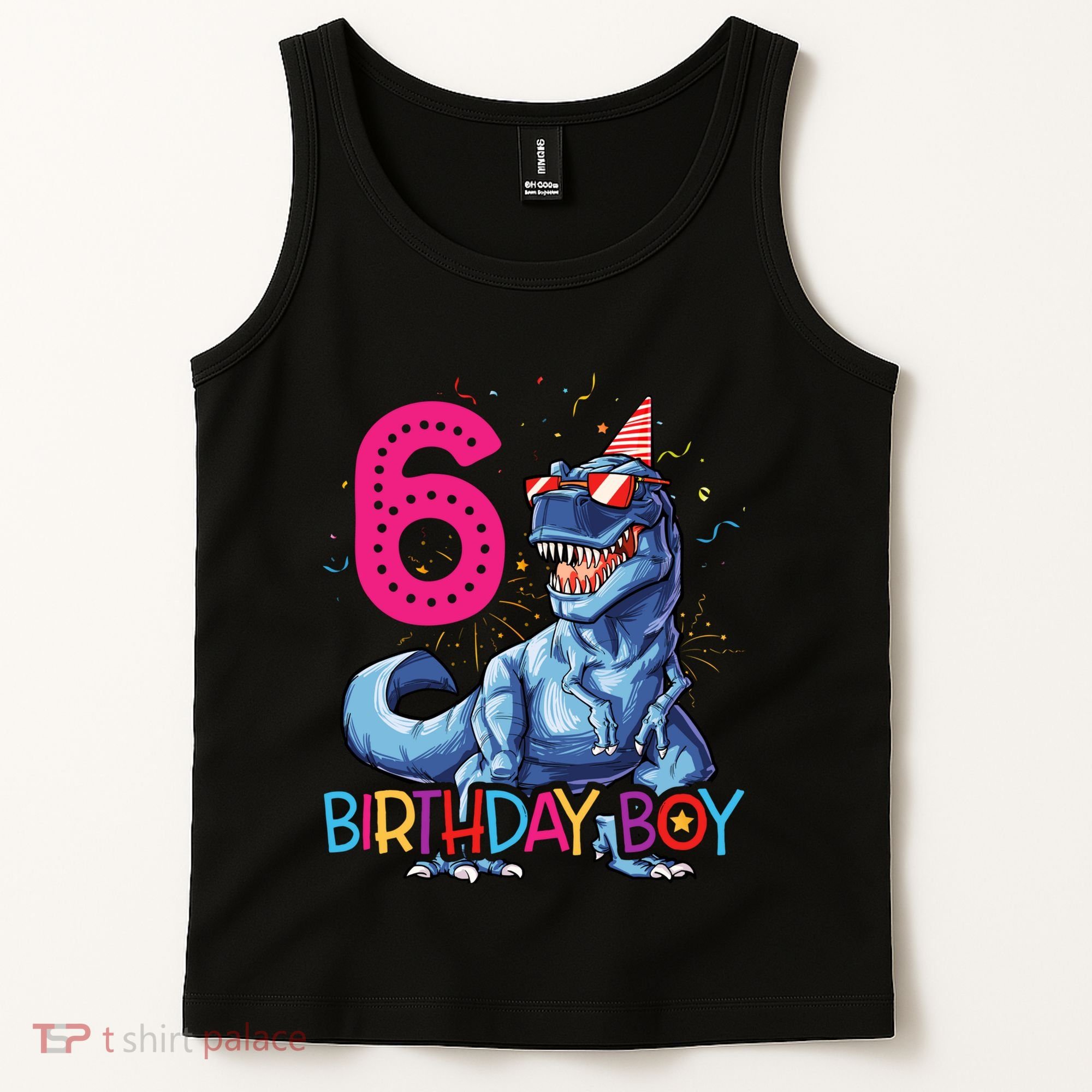 Dinosaur T Rex 6 Year Old Boy Funny 6th Birthday Gifts Tank Top
