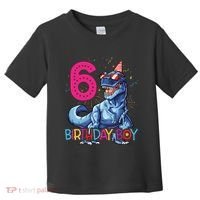 Dinosaur T Rex 6 Year Old Boy Funny 6th Birthday Gifts Toddler T-Shirt thumb 0