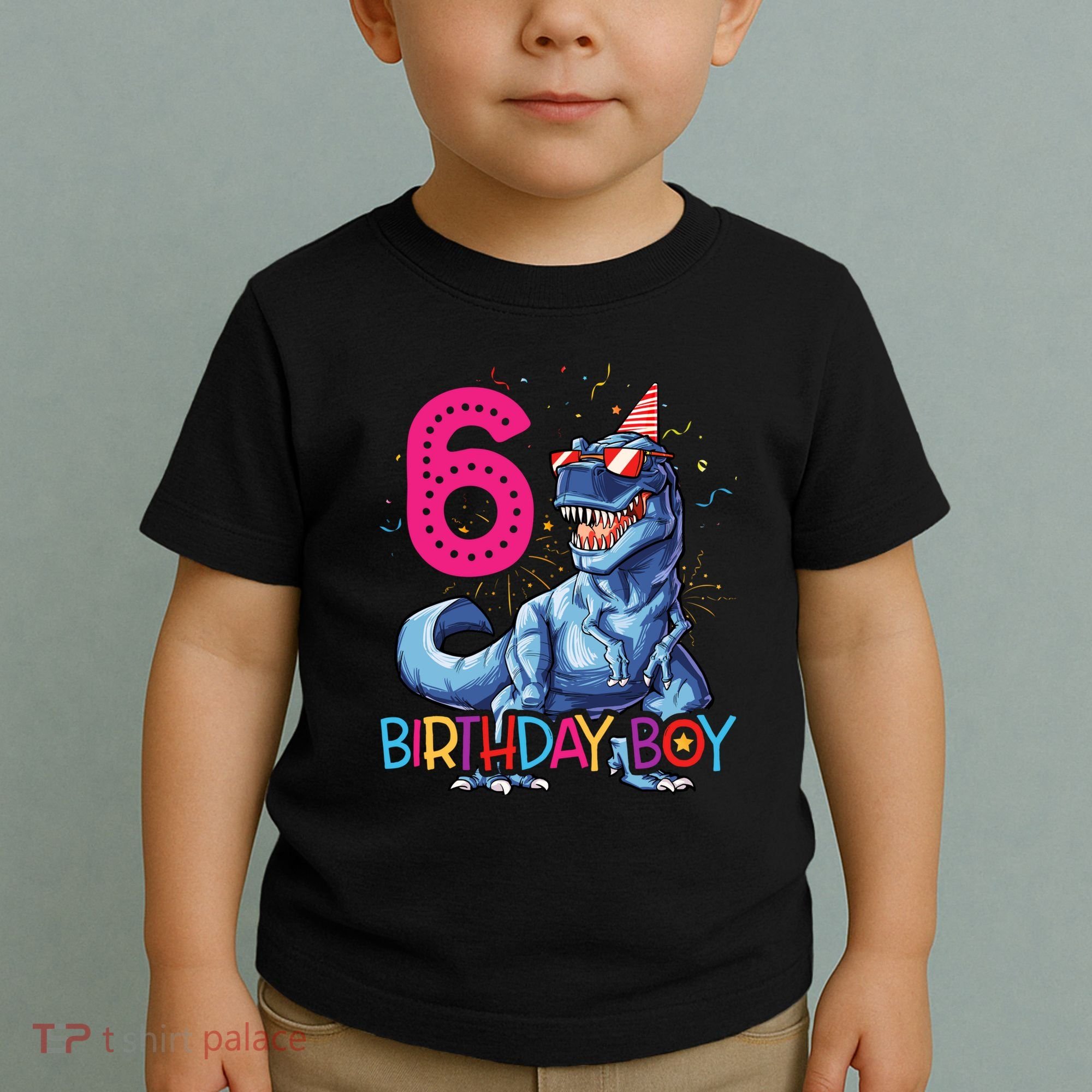 Dinosaur T Rex 6 Year Old Boy Funny 6th Birthday Gifts Toddler T-Shirt