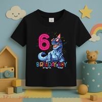 Dinosaur T Rex 6 Year Old Boy Funny 6th Birthday Gifts Toddler T-Shirt thumb 3