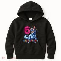 Dinosaur T Rex 6 Year Old Boy Funny 6th Birthday Gifts Kids Hoodie thumb 0