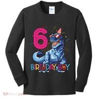 Dinosaur T Rex 6 Year Old Boy Funny 6th Birthday Gifts Kids Long Sleeve Shirt thumb 0