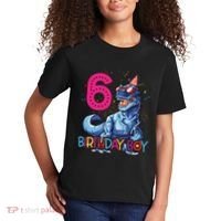 Dinosaur T Rex 6 Year Old Boy Funny 6th Birthday Gifts Kids T-Shirt thumb 2