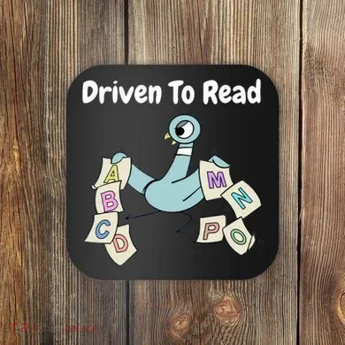 Driven To Read Pigeon Library Reading Books Reader Coaster